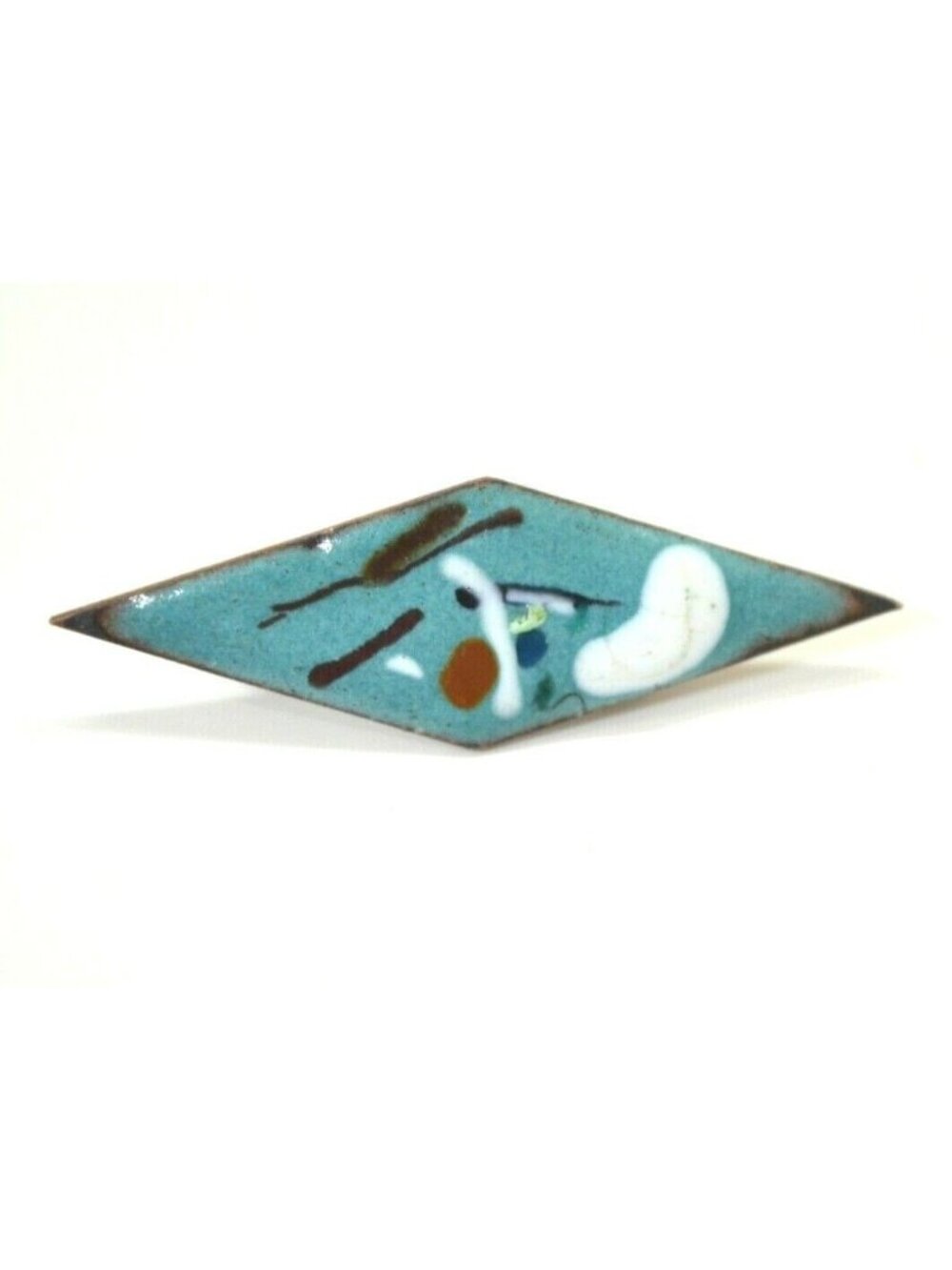 Vintage Abstract Brooch Pin Enamel Lapel Hat Bag Gear Collectible Bronze Art